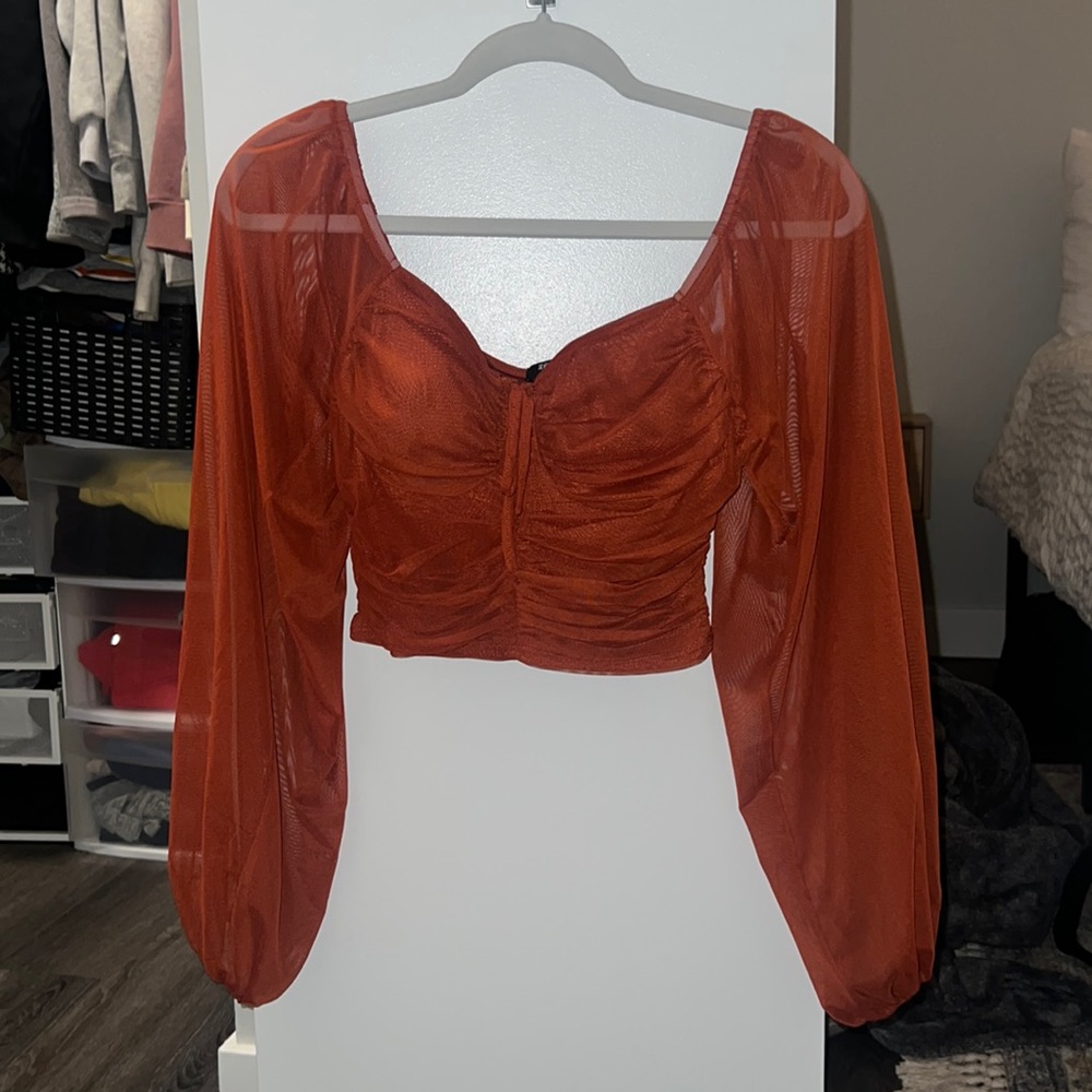 Worn once cropped corset. Padded bra top.